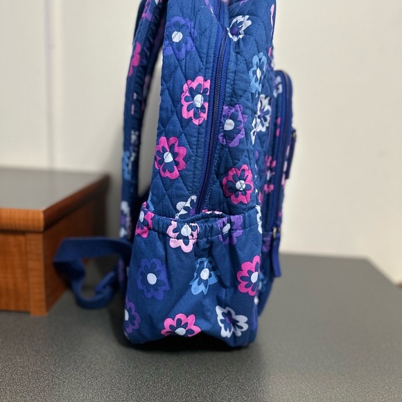 Vera Bradley Blue Floral Quilted Backpack - Picture 9 of 10